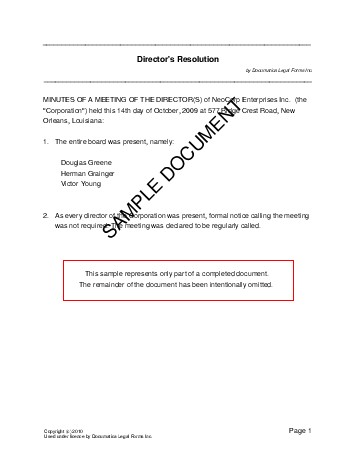 sample organizational resolution