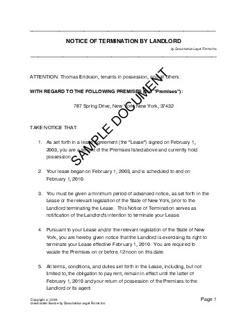 termination of services letter sample