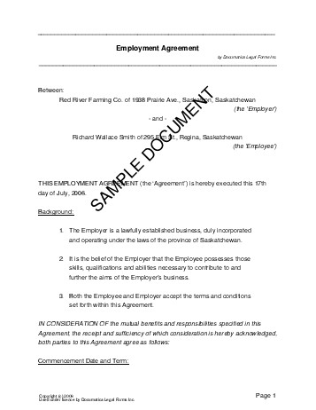 sample employment contract