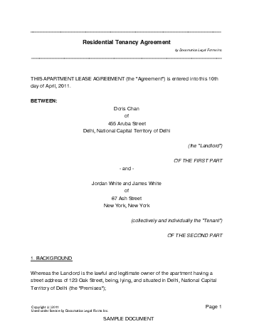 rental agreement sample. Residential Rental/Lease