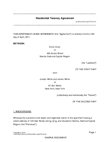 Sample Tenancy Agreements Template