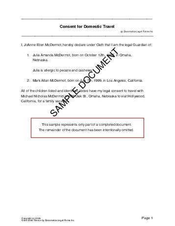 Child Travel Consent (Mexico) - Legal Templates 